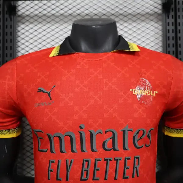 Special Edition AC Milan Off-White Red Kit - Retro Classic Kits