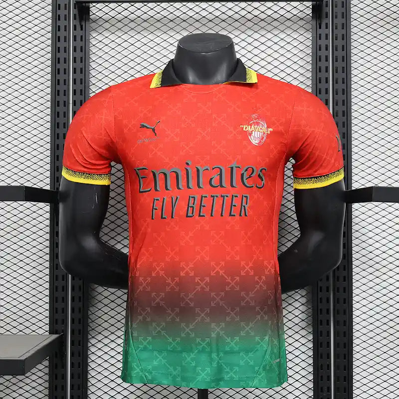 Special Edition AC Milan Off-White Red Kit - Retro Classic Kits