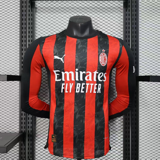 AC Milan 2025-26 Home Kit - Long Sleeve
