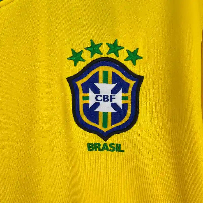 1998 Brazil Home Kit - Long Sleeve - Retro Classic Kits