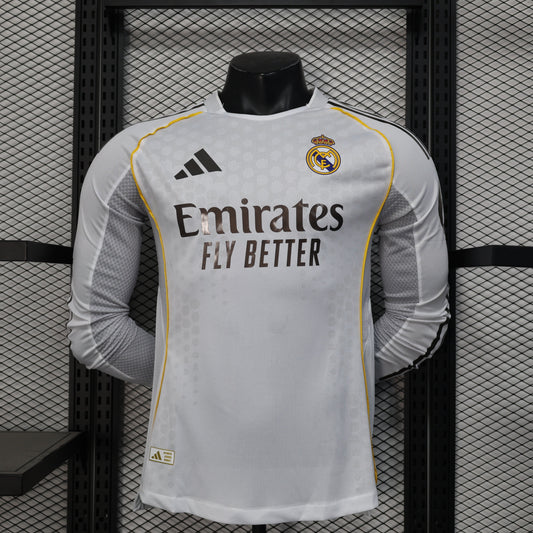 Real Madrid 2025-26 Home Kit - Long Sleeve
