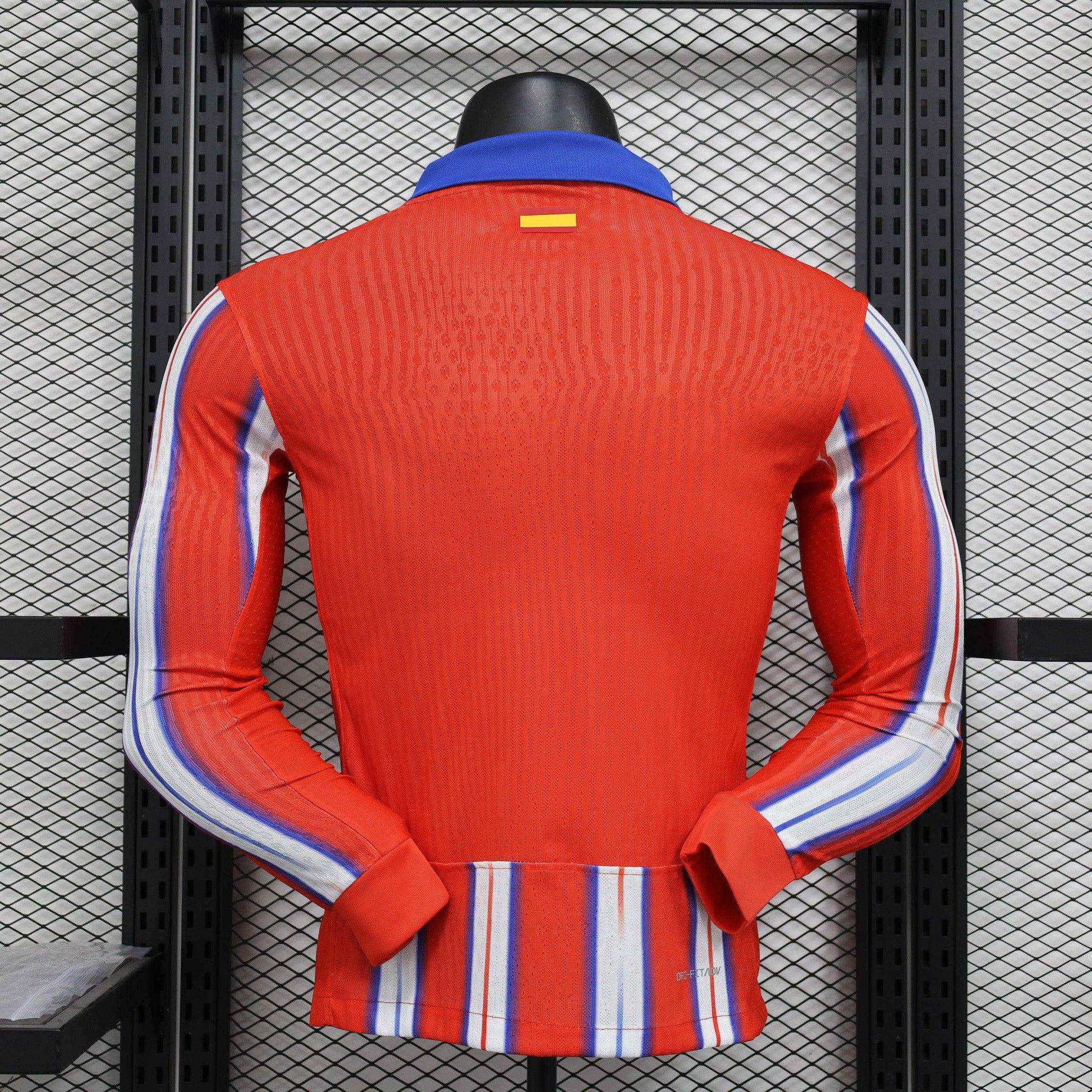 2024-25 Atletico Madrid Home Shirt - Long Sleeve [Player Version] - Retro Classic Kits