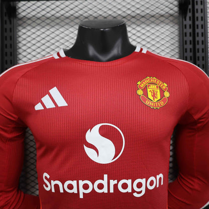 2024-25 Manchester United Home Shirt - Long Sleeve [Player Version] - Kit Legacy