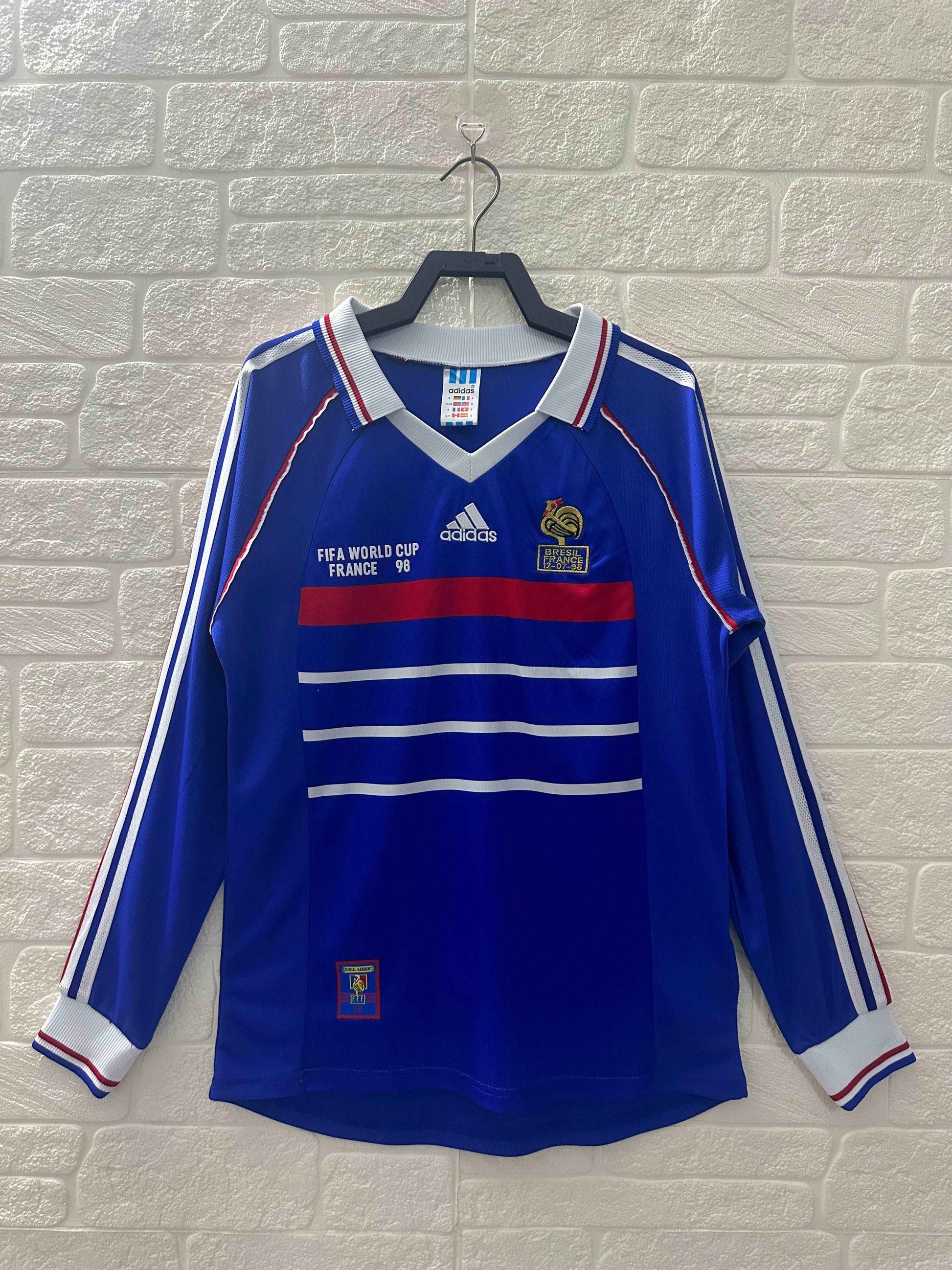 1998 France Home Shirt - Long Sleeve - Retro Classic Kits