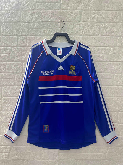 1998 France Home Shirt - Long Sleeve - Retro Classic Kits