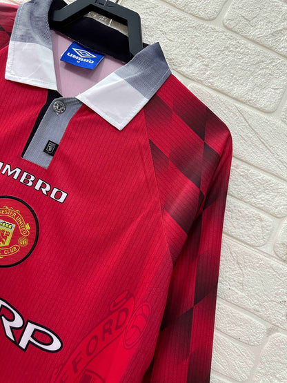 1996-98 Manchester United Home Shirt - Long Sleeve - Retro Classic Kits