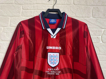 1998 England Away Shirt - Long Sleeve - Retro Classic Kits