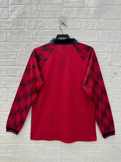 1996-98 Manchester United Home Shirt - Long Sleeve - Retro Classic Kits